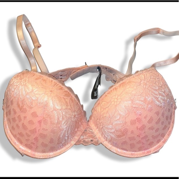 NWOT Stunning Coral Lace Push Up Bra, 34B - Picture 1 of 4